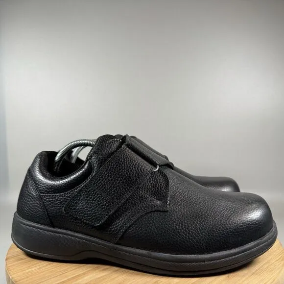 Orthofeet Broadway 510 Black Leather Comfort Shoes Men’s Size 10 4E Wide