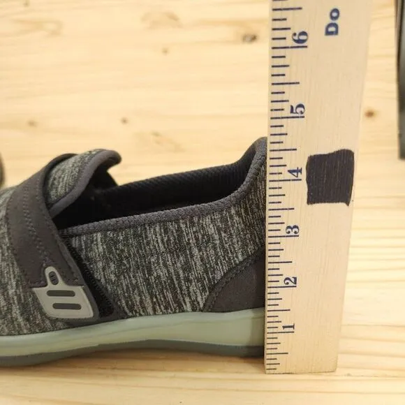 Orthofeet Women's Slip On Shoes Sz 10 2E Extra Wide Gray Fabric Comfort Casual