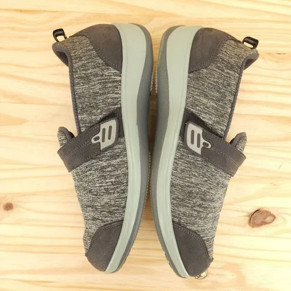 Orthofeet Women's Slip On Shoes Sz 10 2E Extra Wide Gray Fabric Comfort Casual