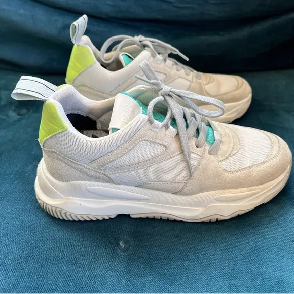 P448 Luke Trainer Athletic Shoes Dogma Lemon &amp; Lime In White SIZE 7.5