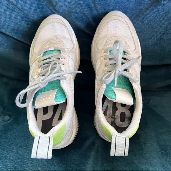 P448 Luke Trainer Athletic Shoes Dogma Lemon &amp; Lime In White SIZE 7.5