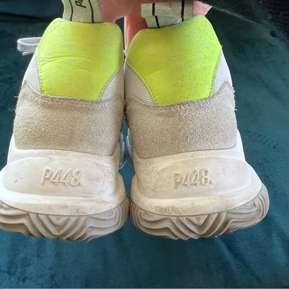 P448 Luke Trainer Athletic Shoes Dogma Lemon &amp; Lime In White SIZE 7.5