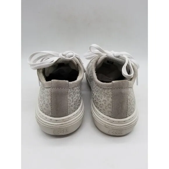 P448 Womens Gray Animal Print Lace Up Low Top Sneaker Shoes US 6.5 EUR 37