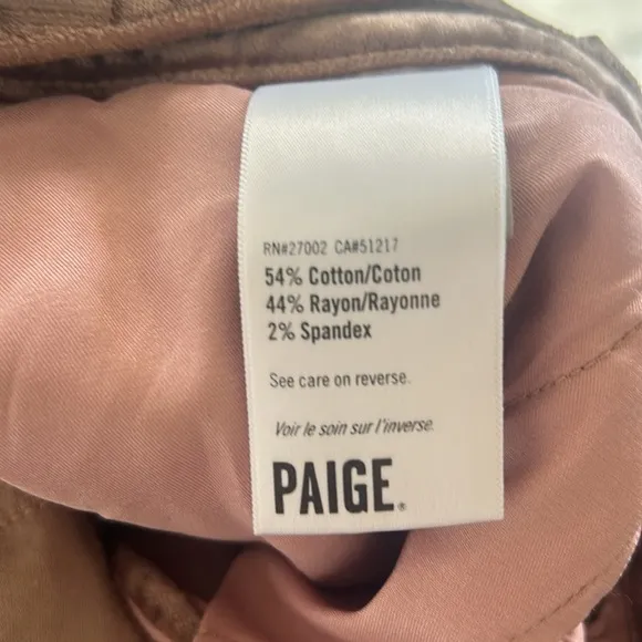 Paige Cindy Straight Pant - In Warm Suede