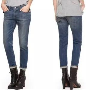Paper Denim &amp; Cloth Cropped Cuffed Blue Denim Jean