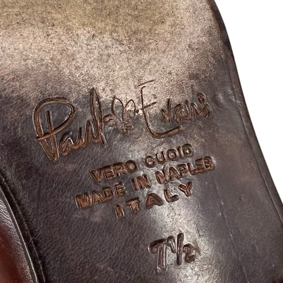 Paul Evans Mens 7.5 Shoes Original Brown Double Monk Strap Leather Casual