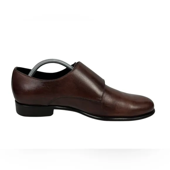 Paul Evans Mens 7.5 Shoes Original Brown Double Monk Strap Leather Casual