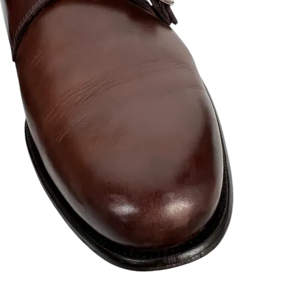 Paul Evans Mens 7.5 Shoes Original Brown Double Monk Strap Leather Casual