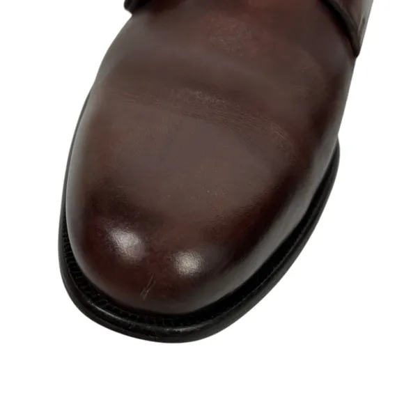 Paul Evans Mens 7.5 Shoes Original Brown Double Monk Strap Leather Casual