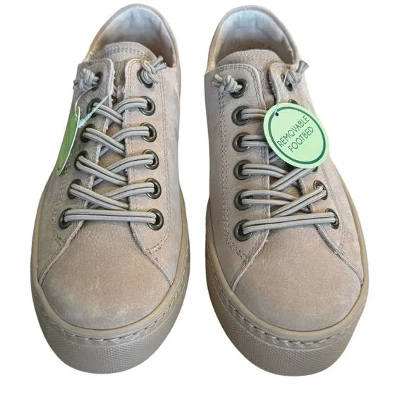 Paul Green Hadley Sneaker 🤎 Alpaca Taupe Nubuck – Size 6.5 – NWT