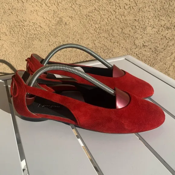 Paul Green red suede shoes size 6.5 ( European 4)