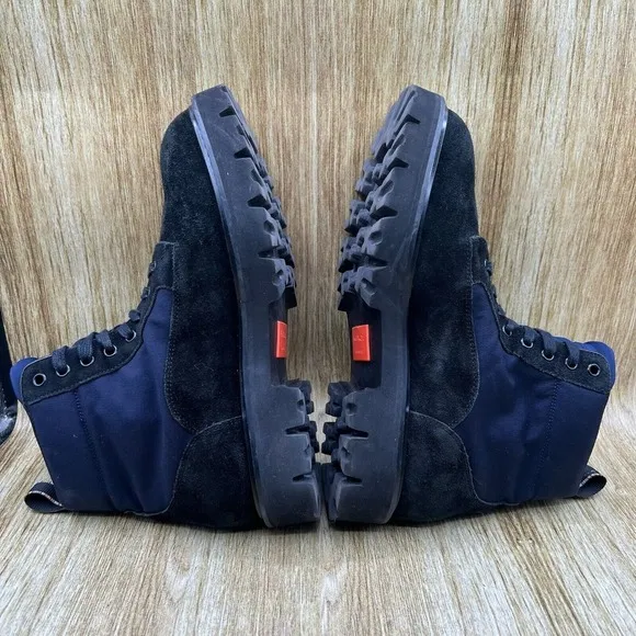 Paul‎ Smith Dizzie Boots Men's Size 9 EU 42 Black Blue Suede Ankle Nylon Shoes