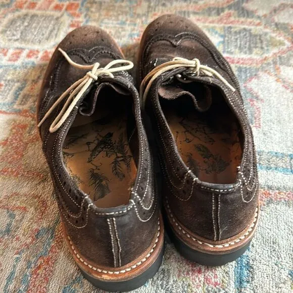 PAUL SMITH Oxford Dress Shoes ITALY Dark Brown Suede Wingtip - 7.5