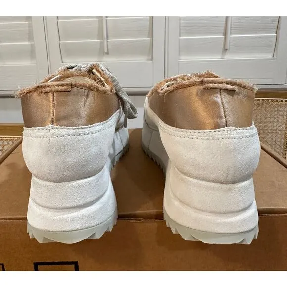 Pedro García Orella Frayed Satin Trainer Brulee Satin Size 37 EU 6.6.5 US NWOB