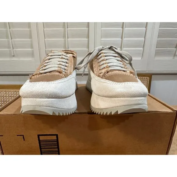 Pedro García Orella Frayed Satin Trainer Brulee Satin Size 37 EU 6.6.5 US NWOB