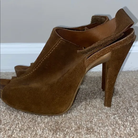 PEDRO GARCIA | 39 | Brown Suede Women's Peep-Toe Shoes