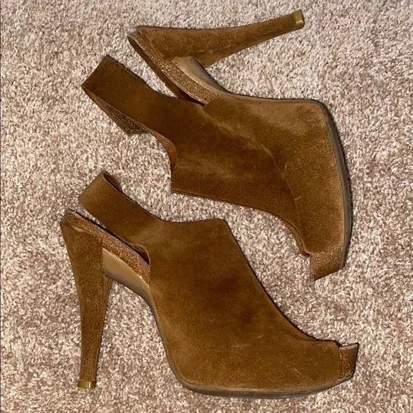 PEDRO GARCIA | 39 | Brown Suede Women's Peep-Toe Shoes