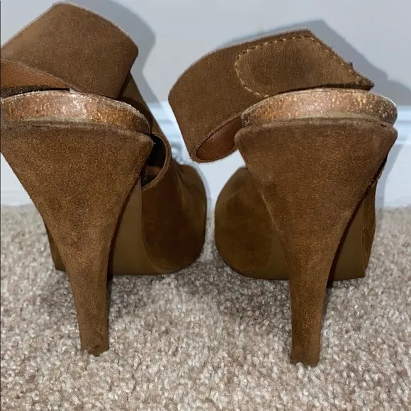 PEDRO GARCIA | 39 | Brown Suede Women's Peep-Toe Shoes
