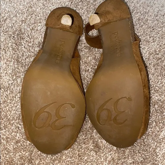 PEDRO GARCIA | 39 | Brown Suede Women's Peep-Toe Shoes