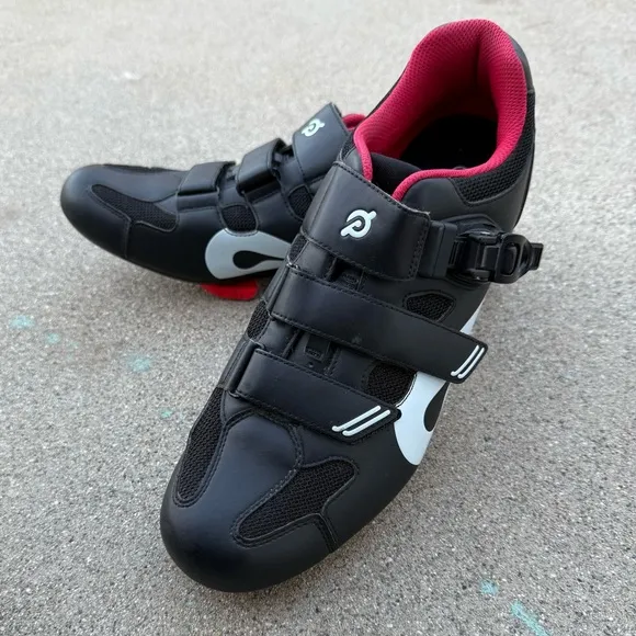 Peloton Cycling Shoes- Mens- Size 47- Black Red- [PL-SH-B-47]- Low Top- Comfort