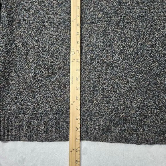 Pendleton Sweater Men Medium M Washable Shetland Wool Black Grey Quarter Zip
