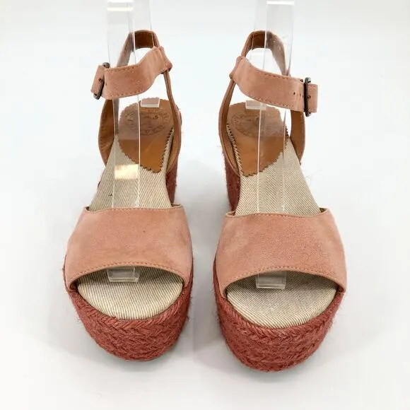 PENELOPE CHILVERS Hannah Suede Espadrille Wedge Heels Strappy Women's Size 5
