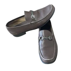 Peter Millar Crown Bit Leather Grain Loafer Shoes Brazil Made Brown Size 9.5 Men