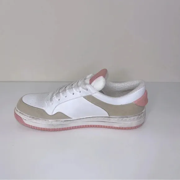 PHILIPPE MODEL PARIS SNEAKERS LYON TENNIS WOMEN WHITE PINK SIZE 39 90’s organic