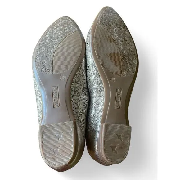 Pikolinos Womens Flats Size 8 La Marina Leather Slip-On Loafers Point Toe Shoes