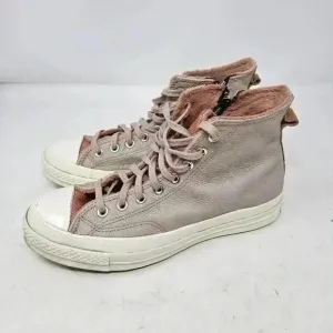 Pink leather Chuck Taylor's 9.5w