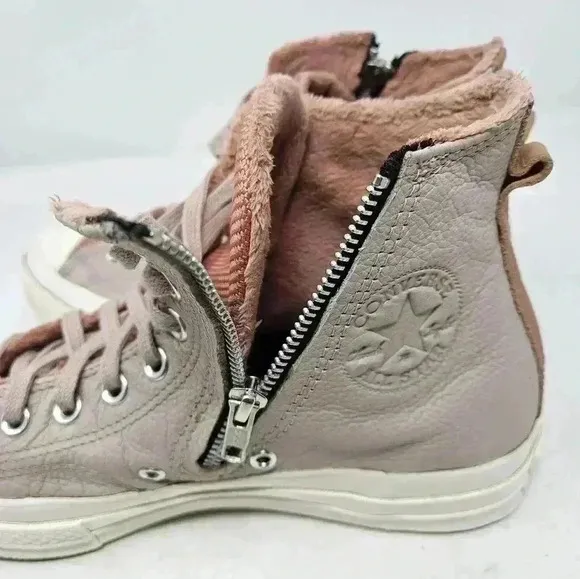 Pink leather Chuck Taylor's 9.5w