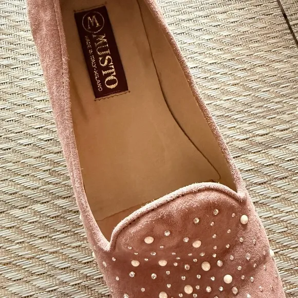 Pink taupe suede italian shoes