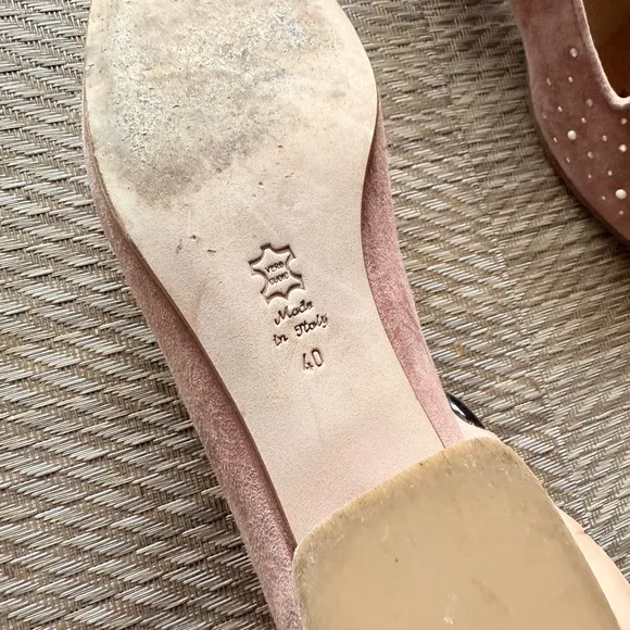 Pink taupe suede italian shoes