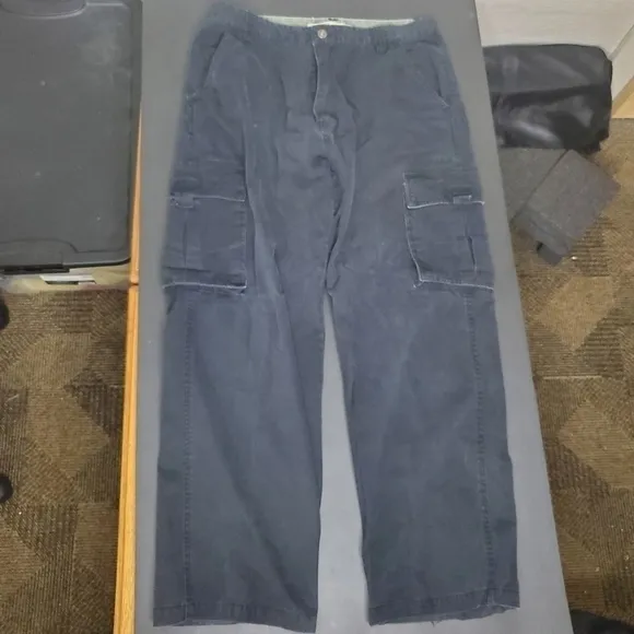 Plugg Cargo Pants Men Size 33x30 Navy Blue Made in Russia