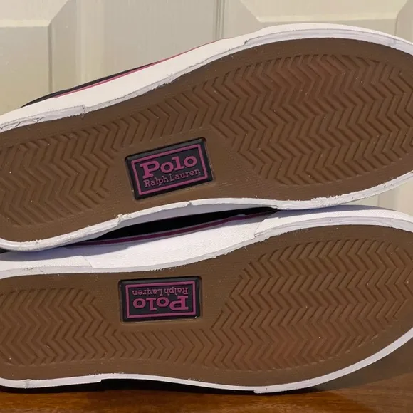 Polo Ralph Lauren Faxon X Low Canvas Shoes Navy Pink Floral Men’s Size 7.5 NEW