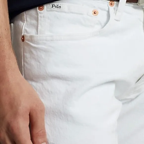 Polo Ralph Lauren Varick Slim Straight Jeans White