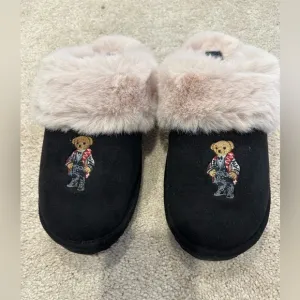 Polo ralph lauren women bear sherpa slipper shoes 8