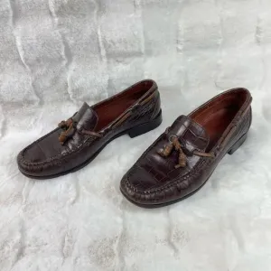 🔥POLO SPORT Ralph Lauren Alligator Embossed Leather Slip On Mens Loafers 7.5 B