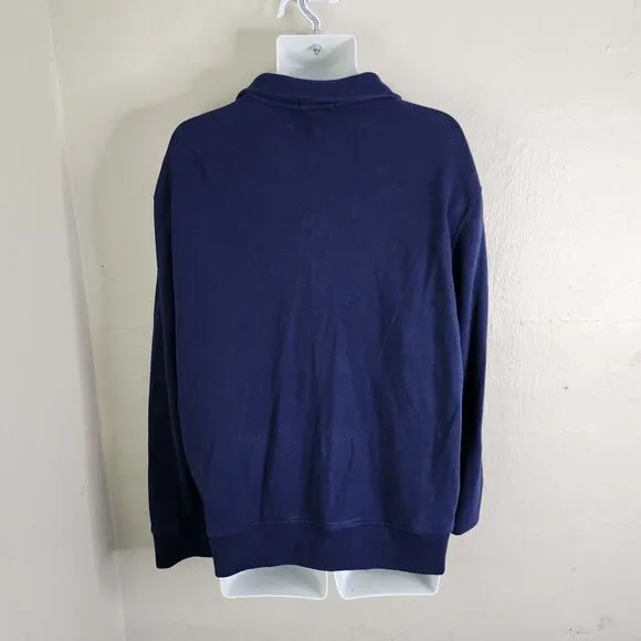 POLO Sweater Men XL Ralph Lauren PRL Gold logo French Navy Prep Pullover 1/4 Zip
