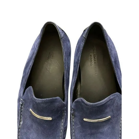 Porsche Design Mens Shoes‎ Loafers Suede Leather Blue Size US 11 EU 44.5
