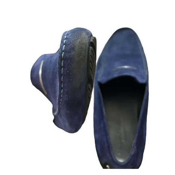 Porsche Design Mens Shoes‎ Loafers Suede Leather Blue Size US 11 EU 44.5