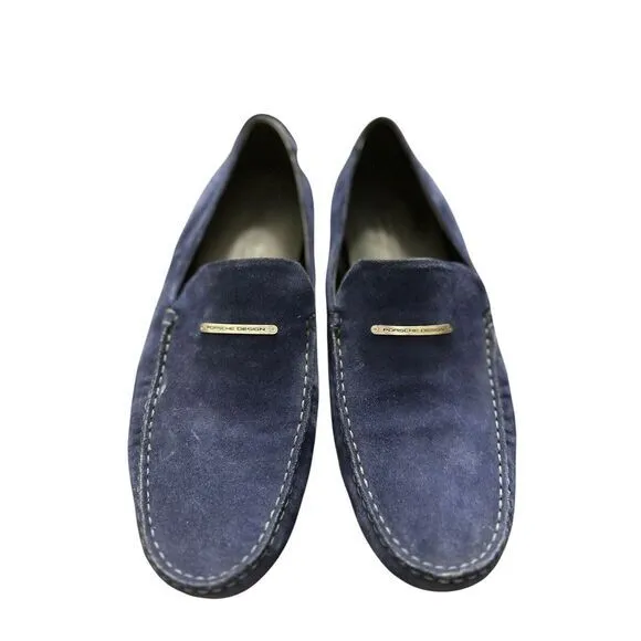 Porsche Design Mens Shoes‎ Loafers Suede Leather Blue Size US 11 EU 44.5