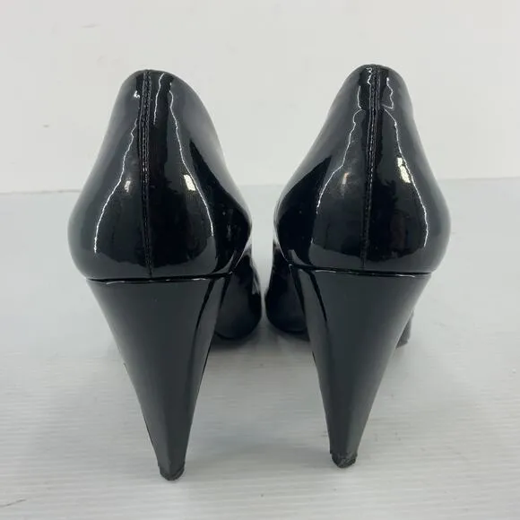Prada Black Patent Leather Crystal Embellishment Pumps Women's Size 11 Preowned