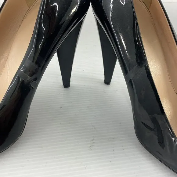 Prada Black Patent Leather Crystal Embellishment Pumps Women's Size 11 Preowned