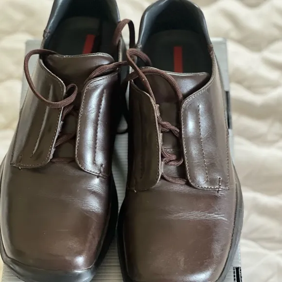 Prada Brown Leather Men's Shoe