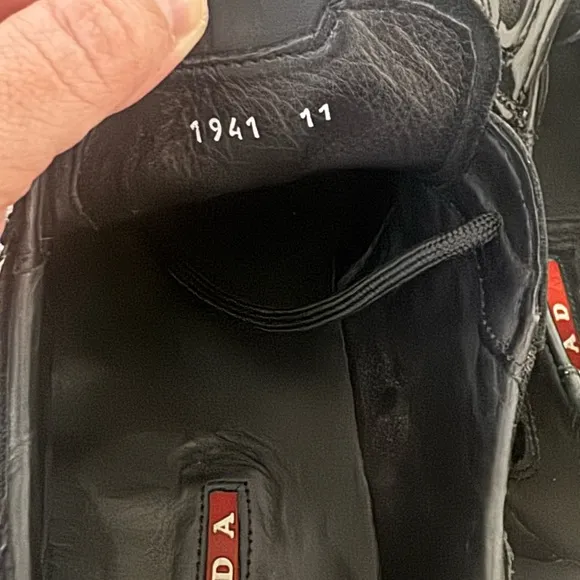 Prada Men’s Black &amp; Silver Sneakers