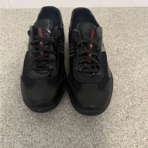 Prada Men’s Black &amp; Silver Sneakers
