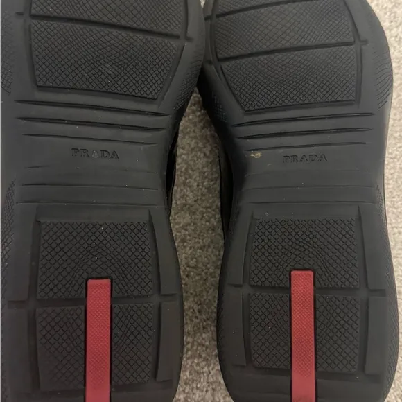Prada Men’s Black &amp; Silver Sneakers