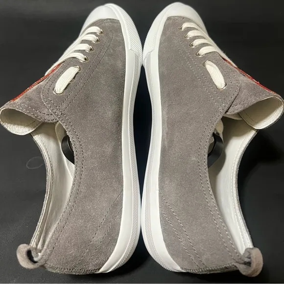 Prada Men's Gray Suede Cap Toe Sneakers Like NWT