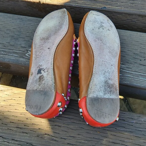 Prada multi colored studded driving shoes Prada Size 36 US 6 made in Italy  🇮🇹